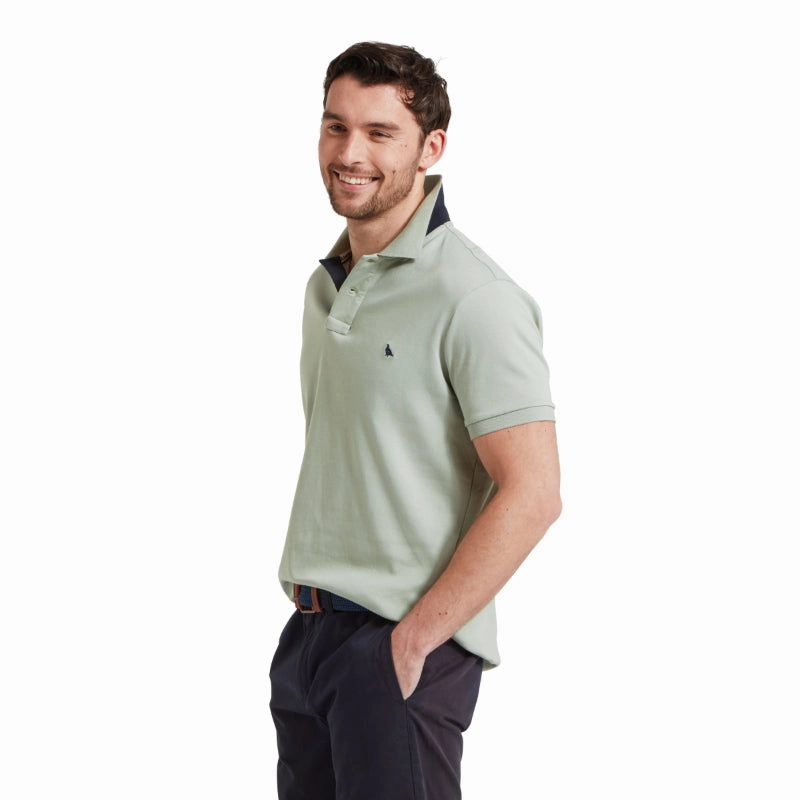 Schoffel St Ives Jersey Mens Polo Shirt - Aqua Grey Exclusive Holiday Deal Sweet Deal Today