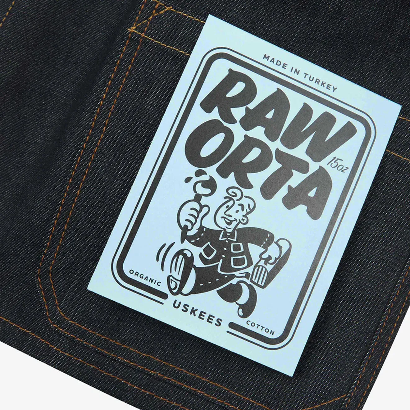 Uskees Denim Buttoned Overshirt Raw Orta Denim Perfect Gift Offer