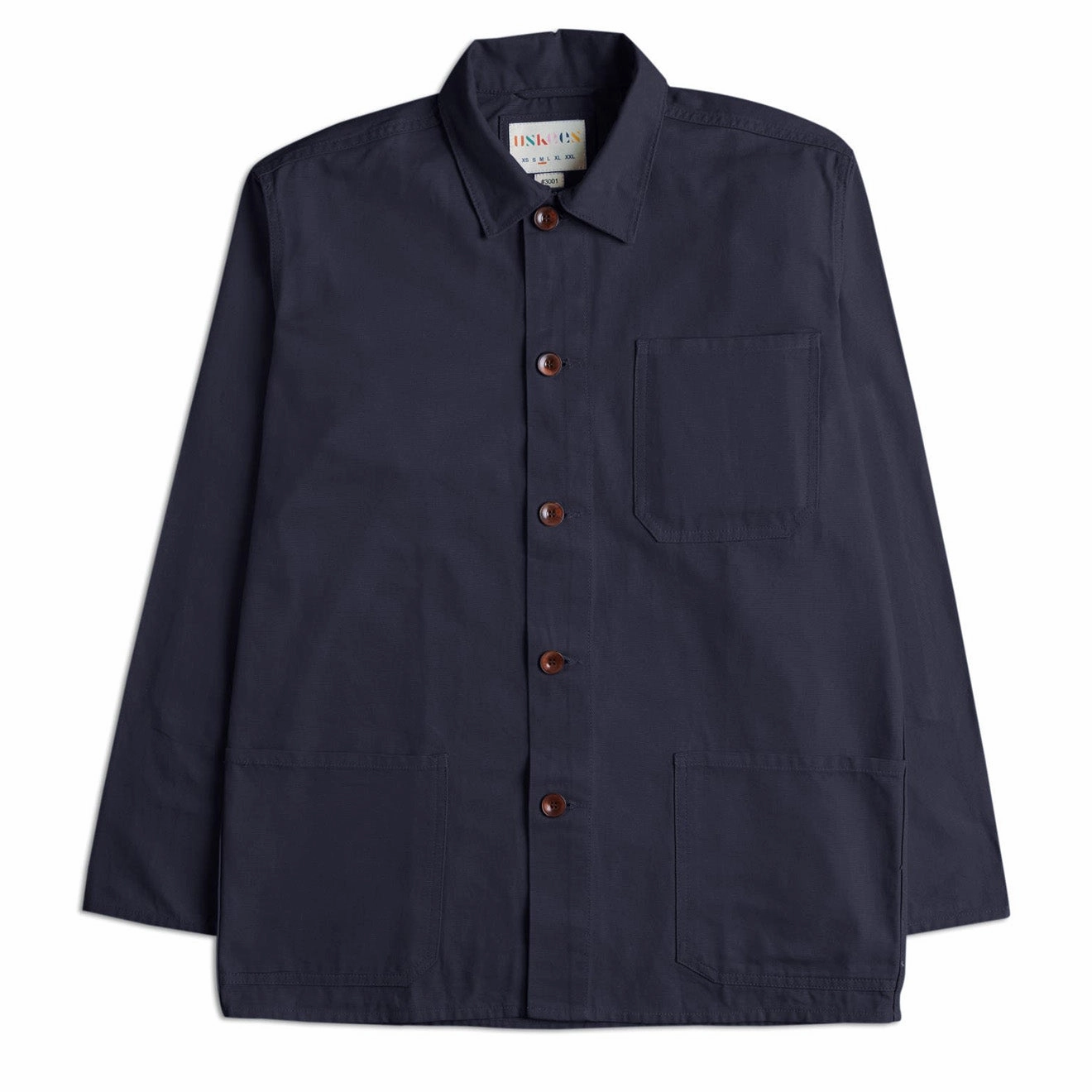 Uskees 3001 Buttoned Overshirt Midnight Blue Shop Save Today