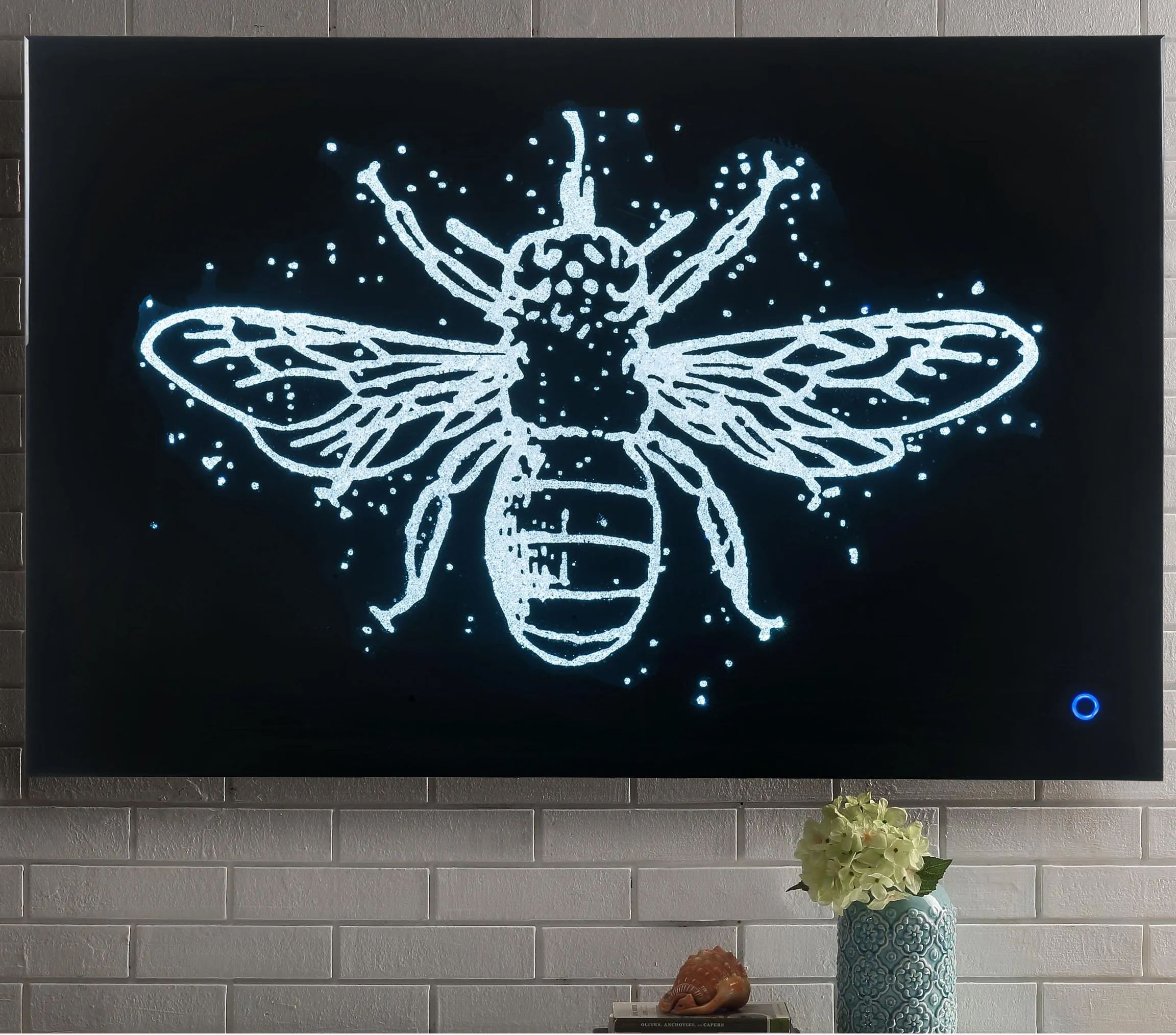 Vedris Smoky Glass & Faux Crystal Wall Art (LED)