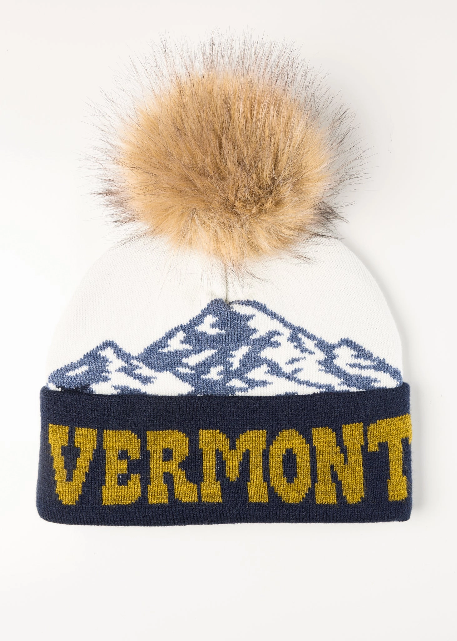 Vermont Cuffed Faux Fur Pom Beanie Daily Special Offer