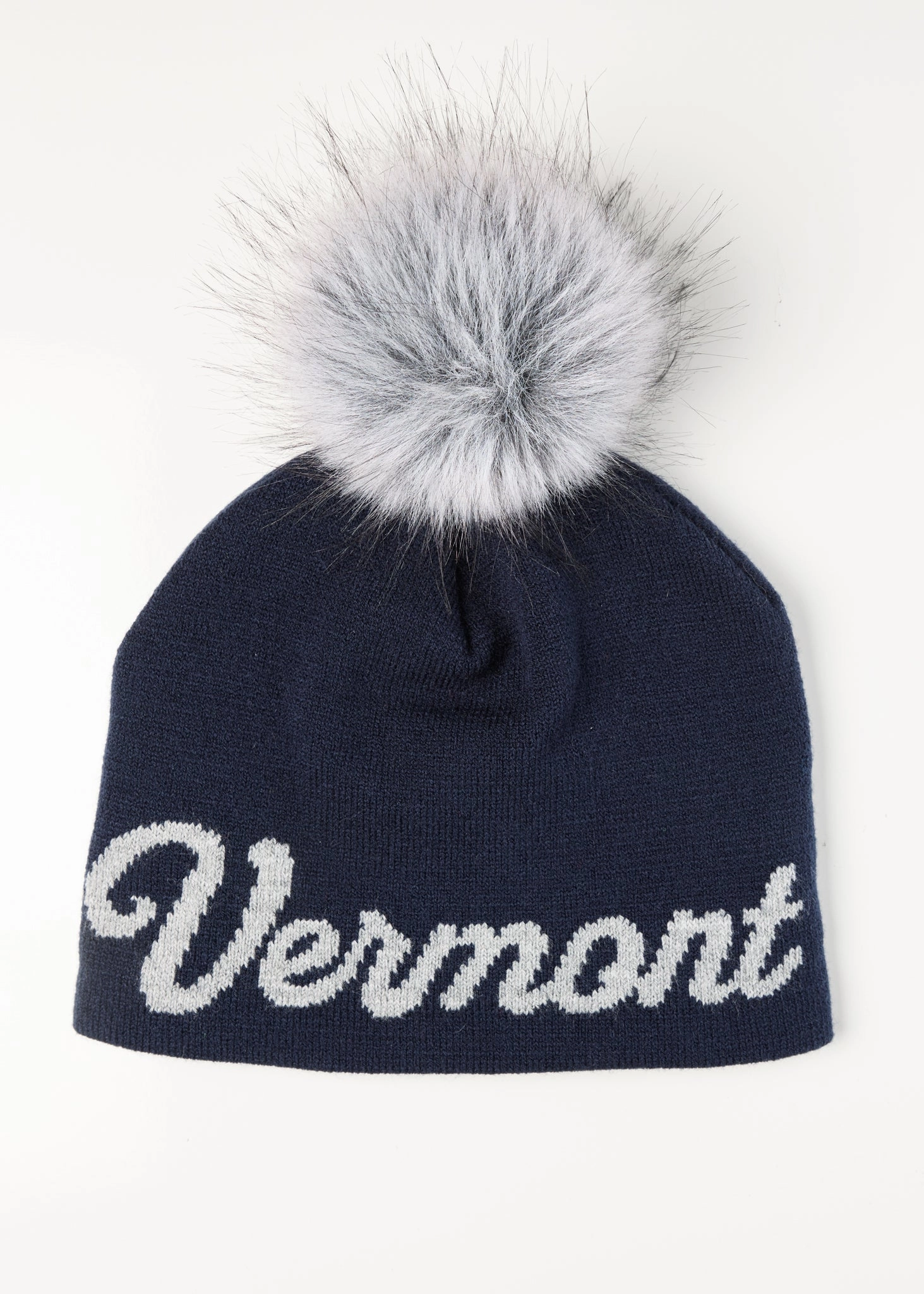 Hot Picks Today Daily Clearance Deal Vermont Cursive Midi Faux Fur Pom Beanie