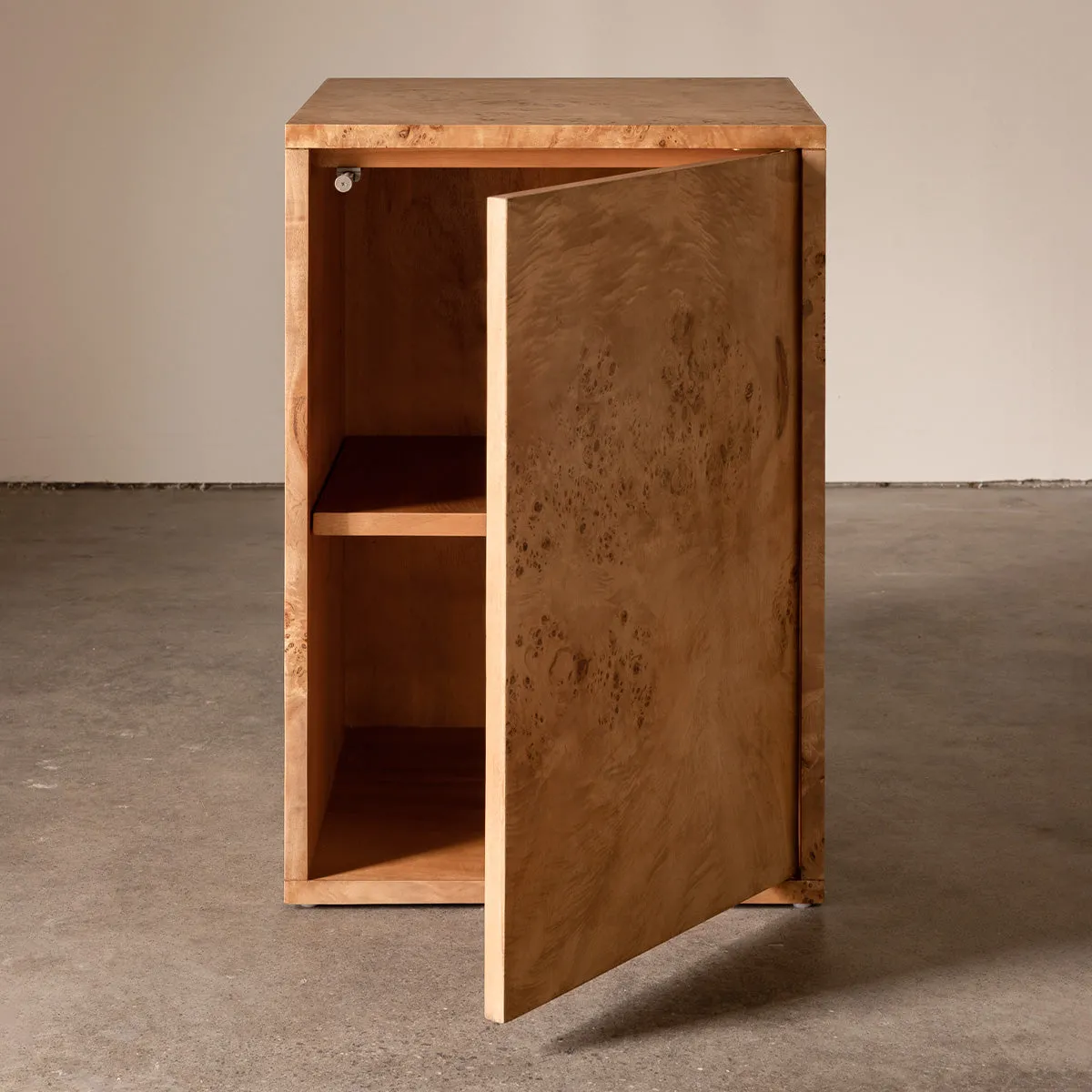 Vernier Linear Burl Side Table (Right)