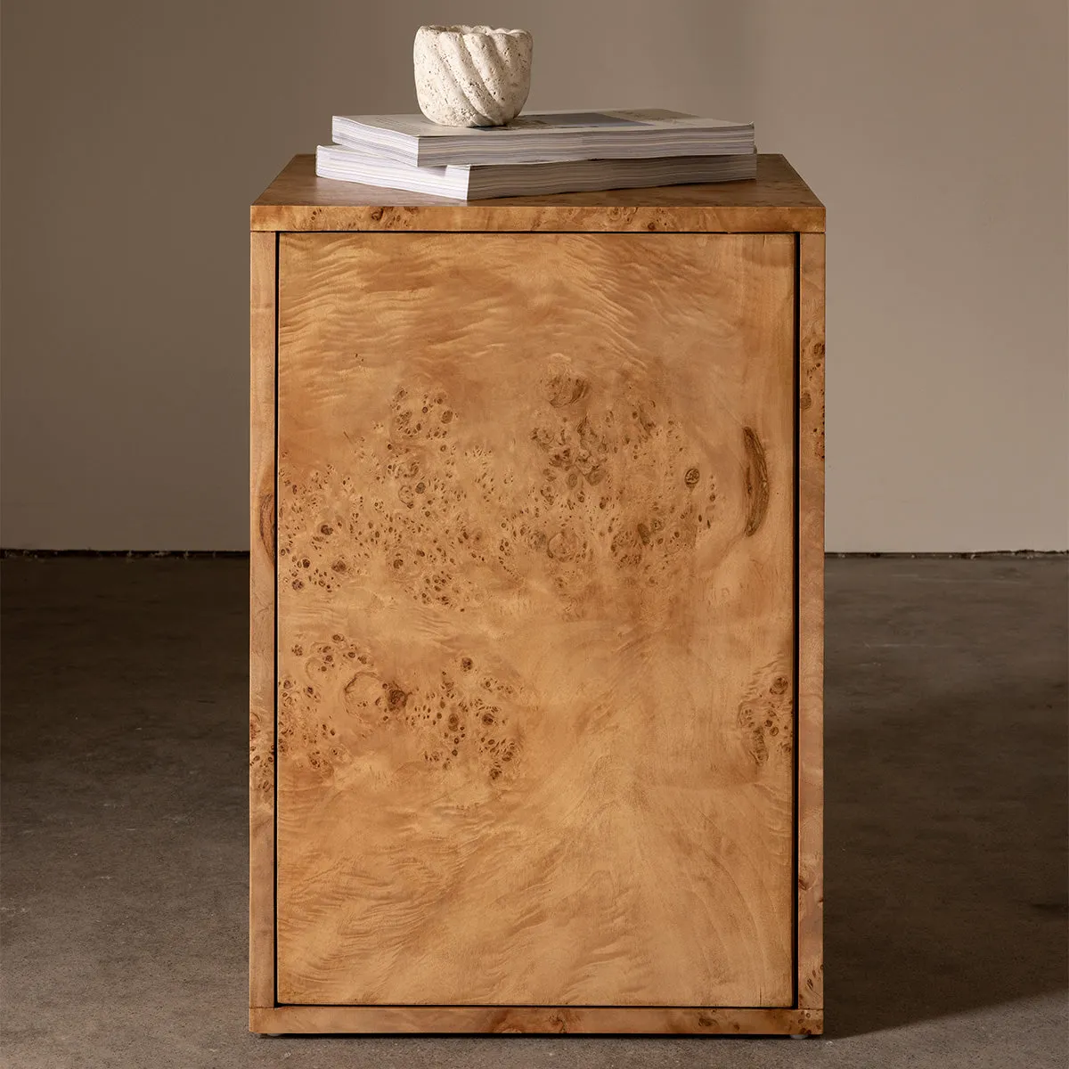 Vernier Linear Burl Side Table (Right)