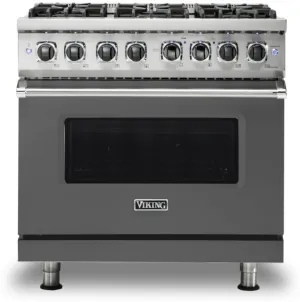 Viking 5 Series VDR5366BDG 36" Damascus Grey Dual Fuel Range 2022 Model
