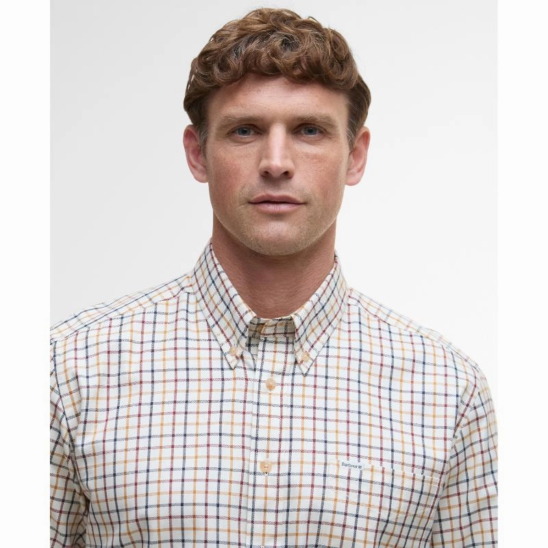 Mega Hot Offer Barbour Sporting Tattersall Regular Mens Shirt - Copper