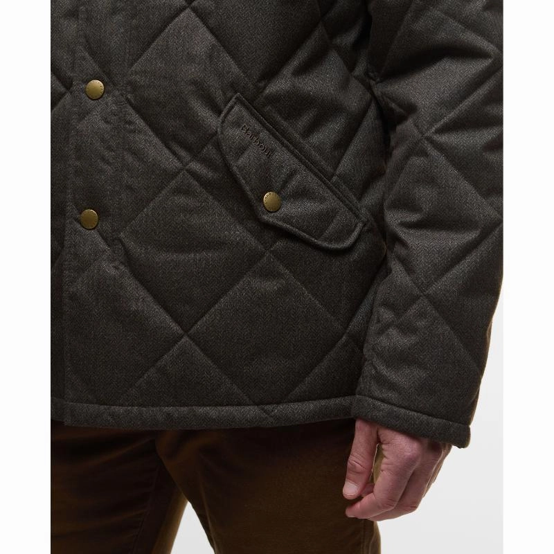 Trendy Picks Today Clearance Alert Now Barbour Winter Shoveler Mens Quilted Jacket - Dark Olive