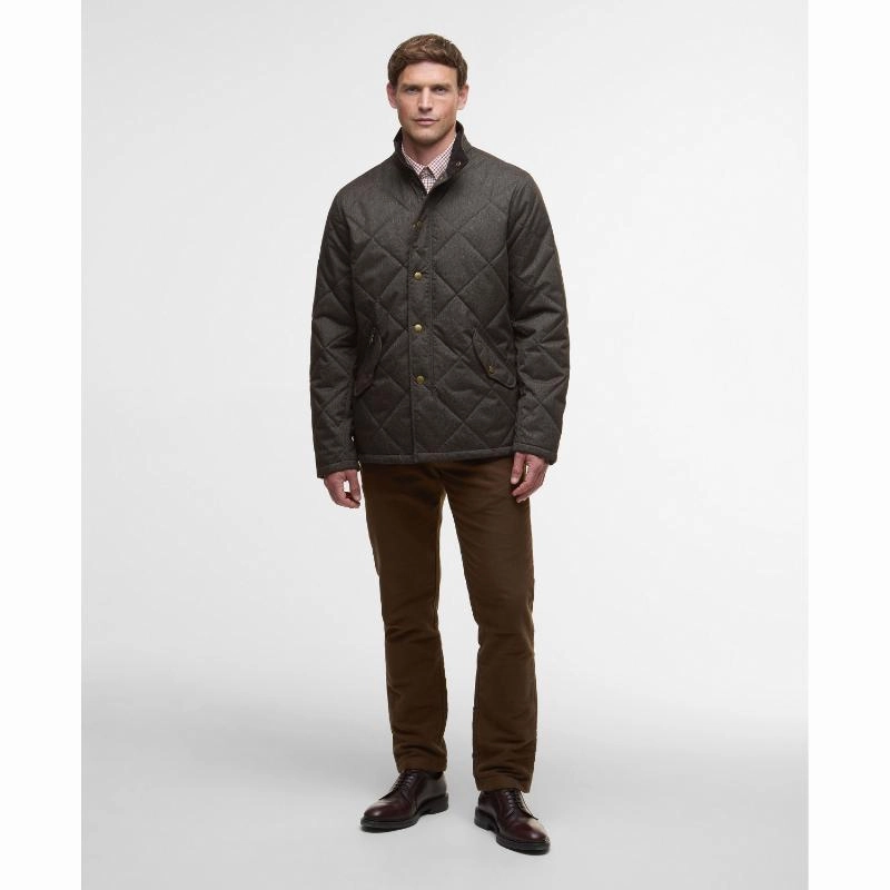 Barbour Winter Shoveler Mens Quilted Jacket - Dark Olive Flash Sale Alert Limited Edition Offer