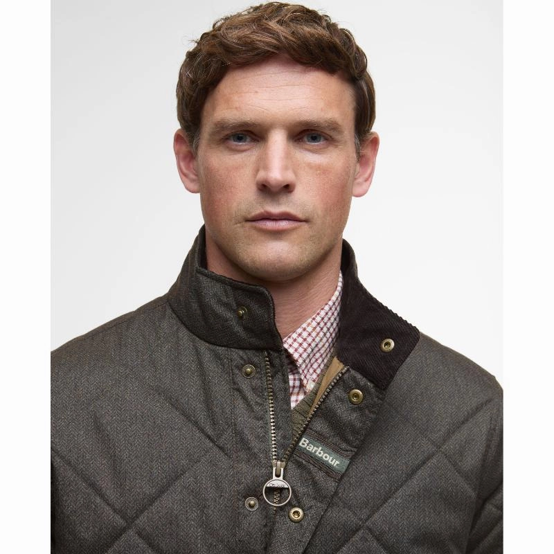 Todays Best Deal Barbour Winter Shoveler Mens Quilted Jacket - Dark Olive