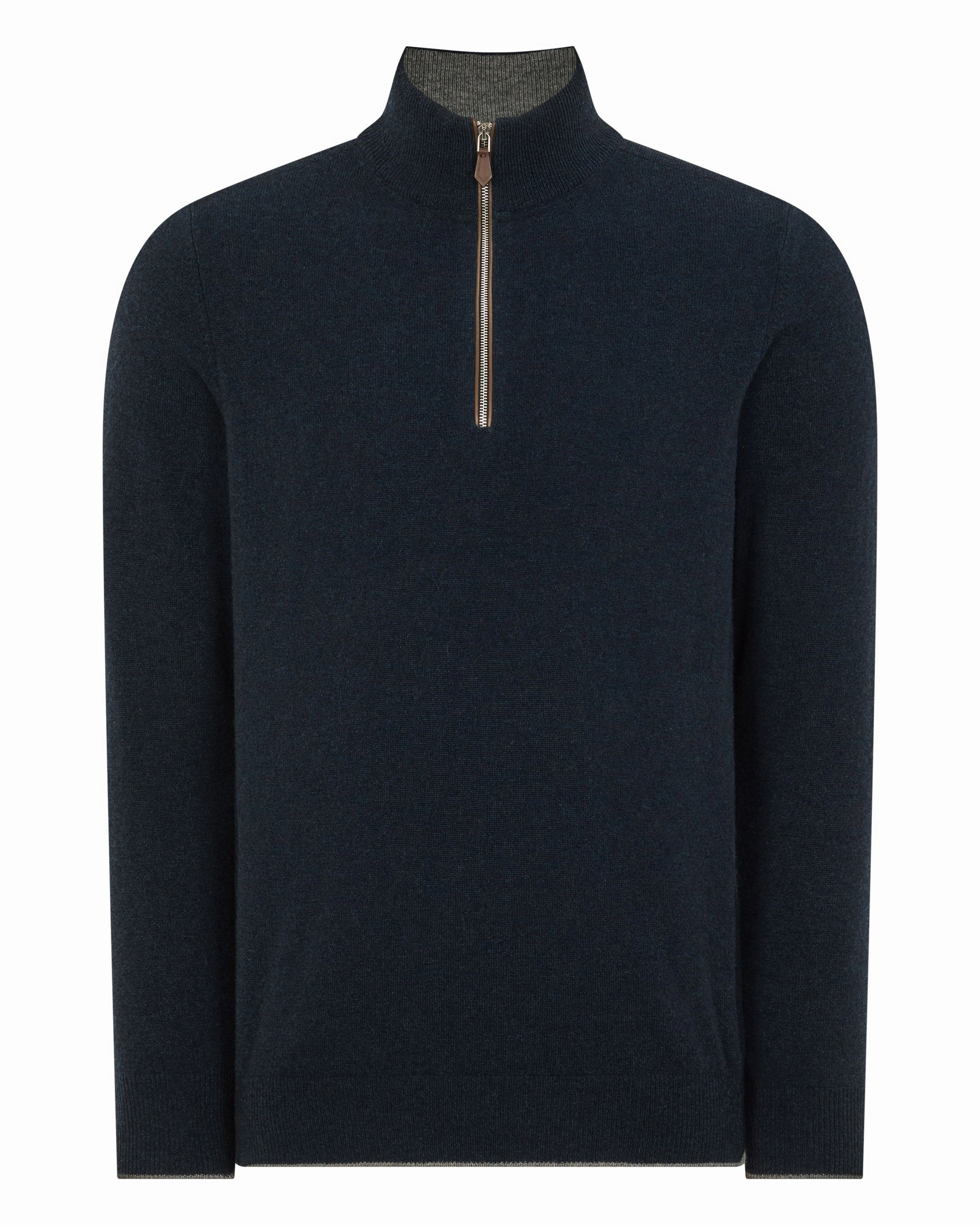 Men'S Carnaby Half Zip Cashmere Jumper Indigo Blue Instant Discount Save More Now
