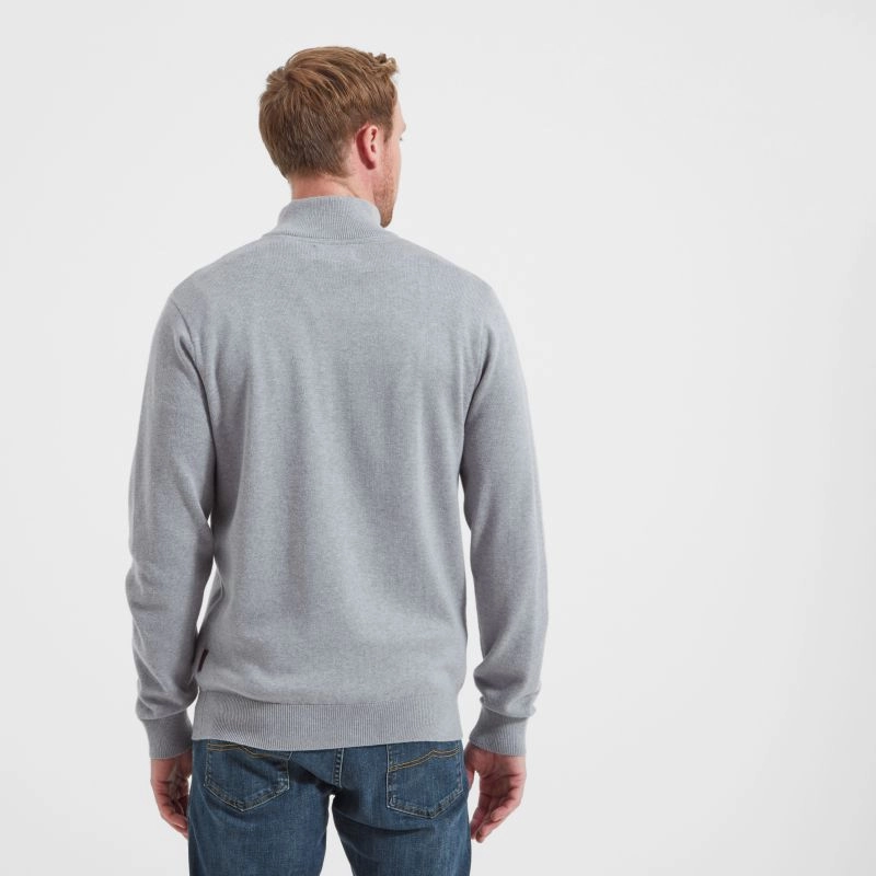 Instant Savings Inside Schoffel Cotton Cashmere 1/4 Zip Mens Jumper - Grey