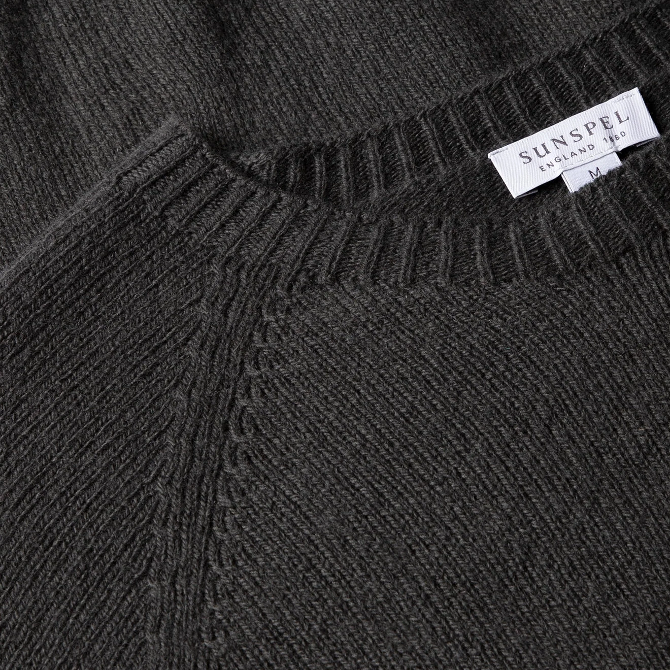 Sunspel Lambswool Crew Neck Drill Green Save More Now