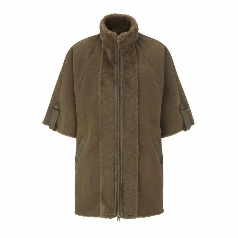Alan Paine Surrey Ladies Faux Fur Cape - Hazelnut Save Today Event Flash Sale Alert Now