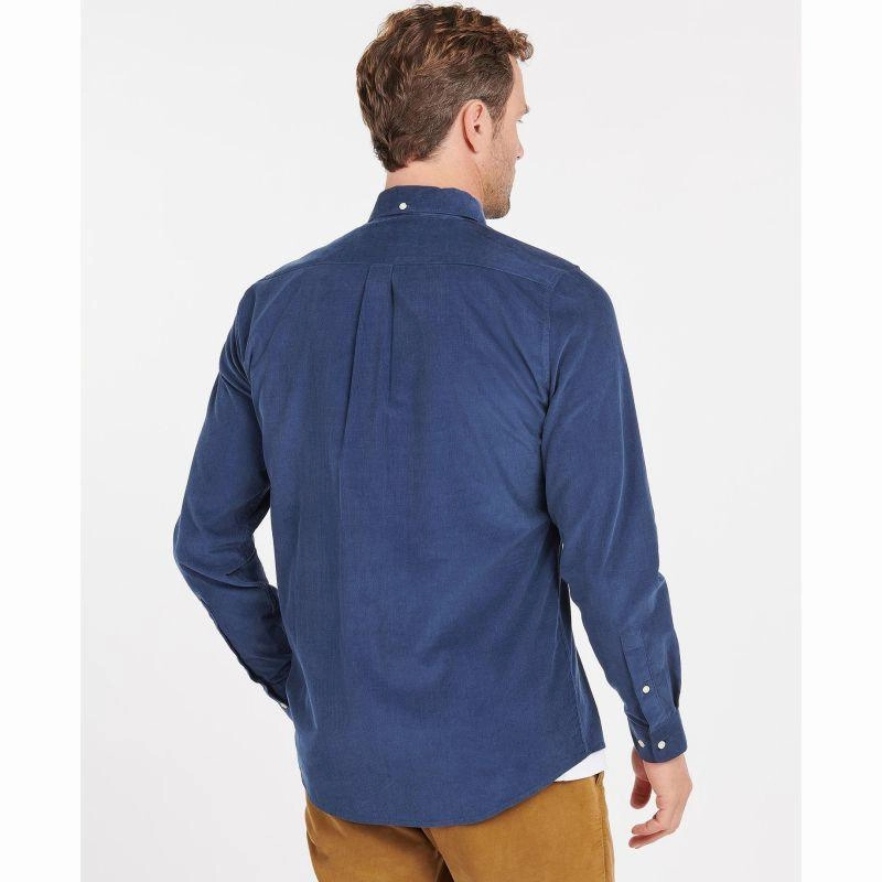 Mega Savings Now Big Price Drop Barbour Ramsey Corduroy Mens Tailored Shirt - Dark Denim