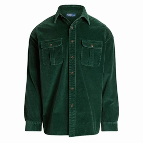 Polo Ralph Lauren Classic Fit Suede-Patch Corduroy Shirt Moss Agate MustHave Deal Online Deal Frenzy