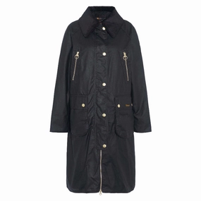Barbour Ebberston Wax Ladies Jacket - Black/Classic Trending Hot Deal