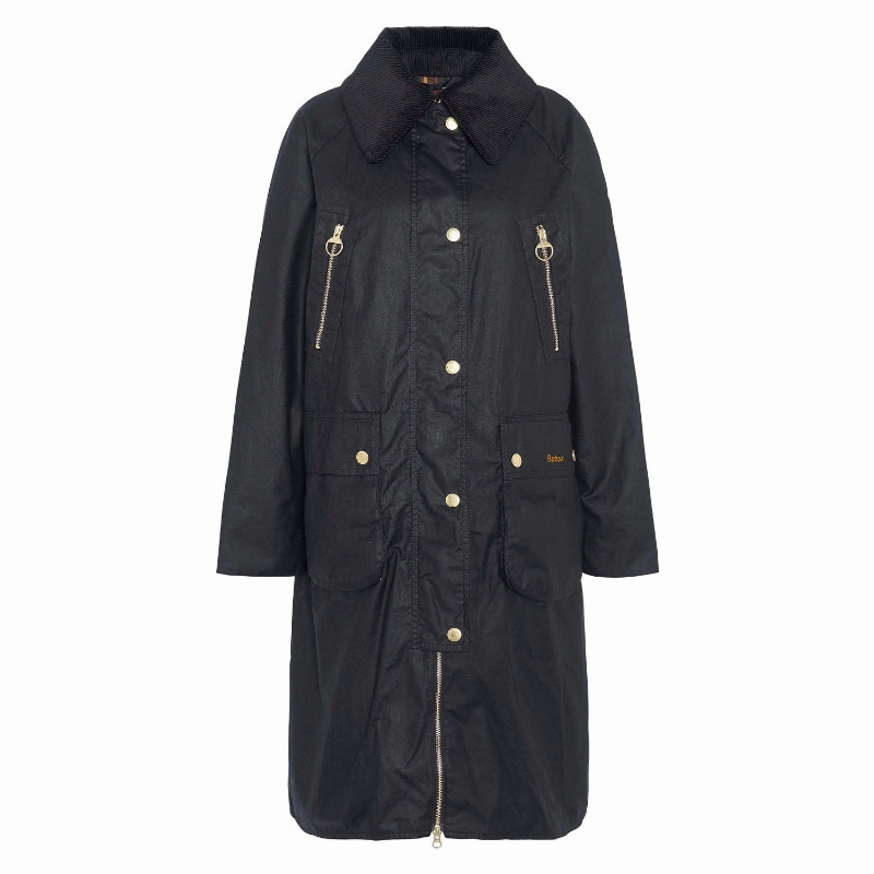Barbour Ebberston Wax Ladies Jacket - Black/Classic Trending Hot Deal
