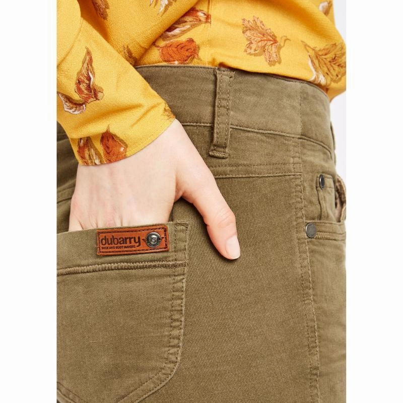 Dubarry Honeysuckle Ladies Stretch Pincord Jeans - Dusky Green Today Only Savings Unmissable Deal Today