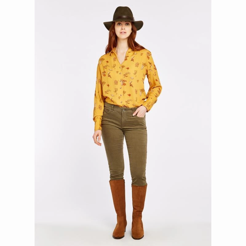 Limited Time Steal Daily Special Offer Dubarry Honeysuckle Ladies Stretch Pincord Jeans - Dusky Green