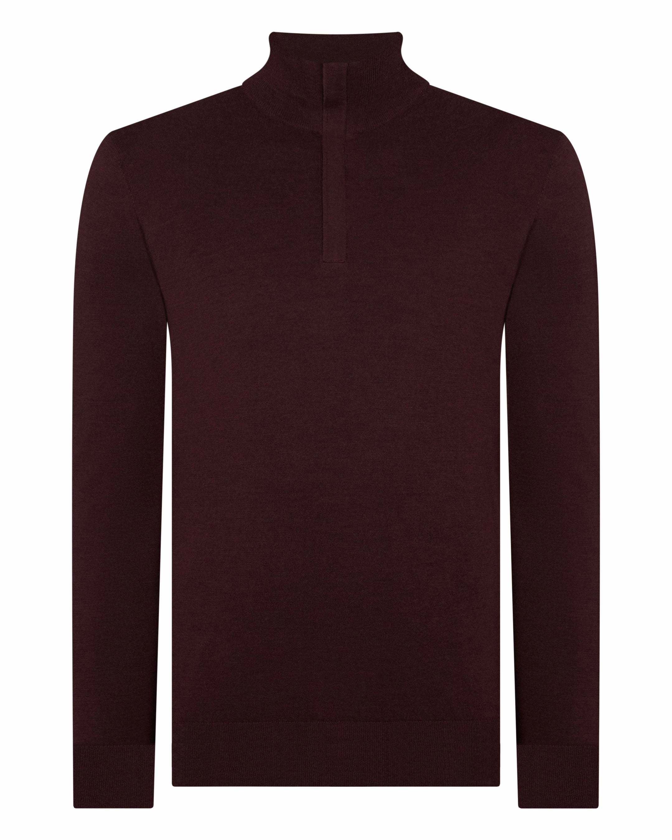 Men'S Regent Fine Gauge Cashmere Half Zip Jumper Claret Red MustHave Items Big Clearance Event