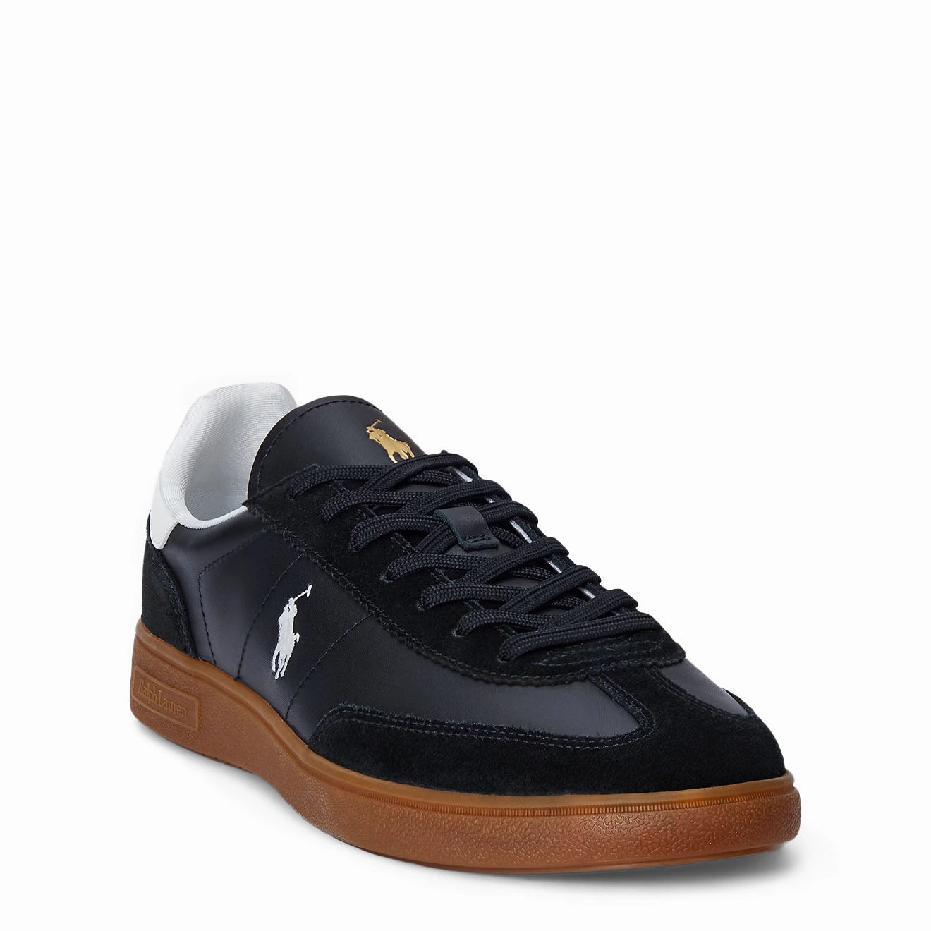 Save Today Only Grab the Deal Now Polo Ralph Lauren Bedford Leather-Suede Trainer Black / White