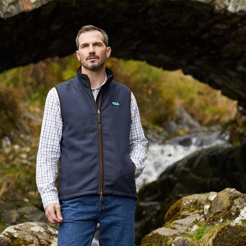 Ridgeline Monarch Mens Knitted Gilet - Navy Hot Sale Frenzy