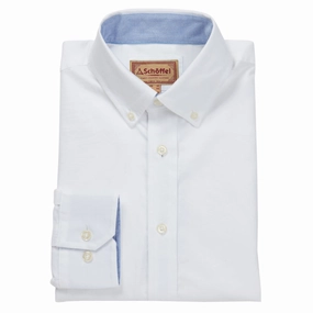 Mega Discount Today Schoffel Holt Soft Oxford Tailored Fit Mens Shirt  - White