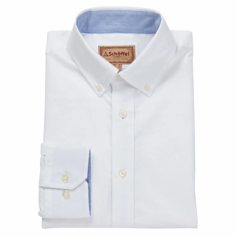 Mega Discount Today Schoffel Holt Soft Oxford Tailored Fit Mens Shirt  - White