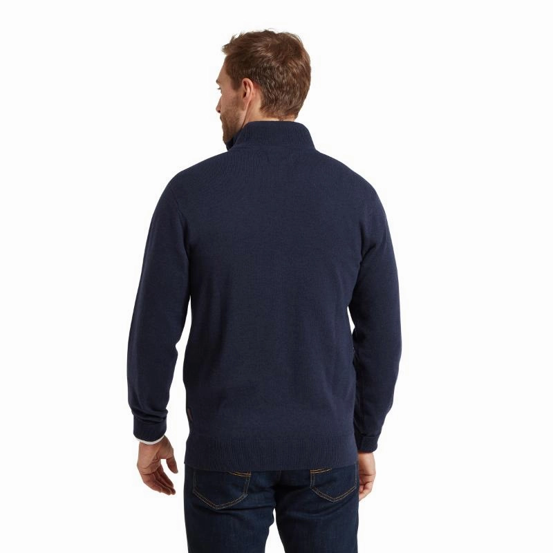 Schoffel Jura Mens 1/4 Zip Merino Jumper - Navy Steal the Deal Now Online Exclusive Steal