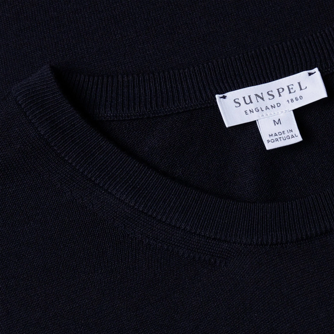 Hot Pick of the Day Todays Mega Savings Sunspel Sea Island Crew S/S Knitwear Light Navy