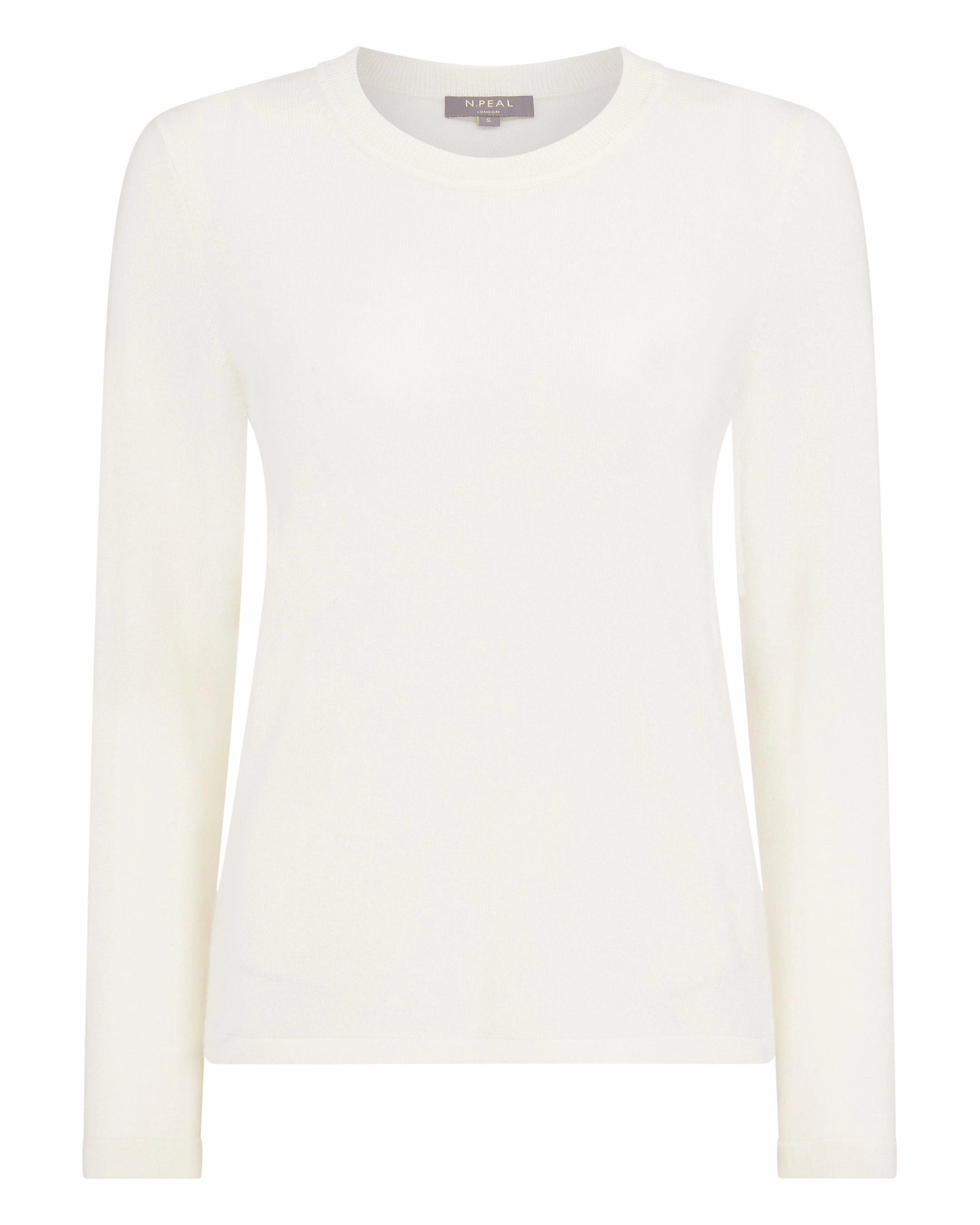 Women'S Hallie Round Neck Cashmere Jumper New Ivory White Clearance Steal Today
