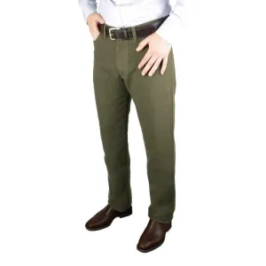 William Powell Mens Moleskin Jeans - Olive Grab It Before Gone