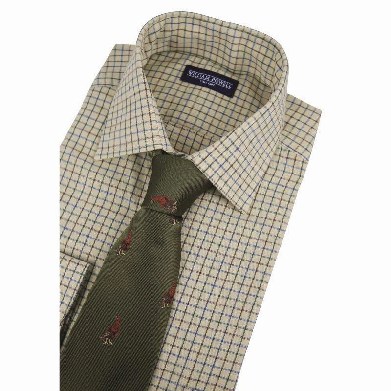 William Powell Cotton Grouse Mens Shooting Shirt - Barley Check Deal Frenzy Today