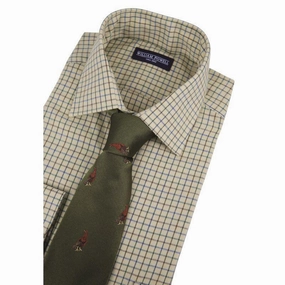 Save Big Online William Powell Cotton Grouse Mens Shooting Shirt - Barley Check