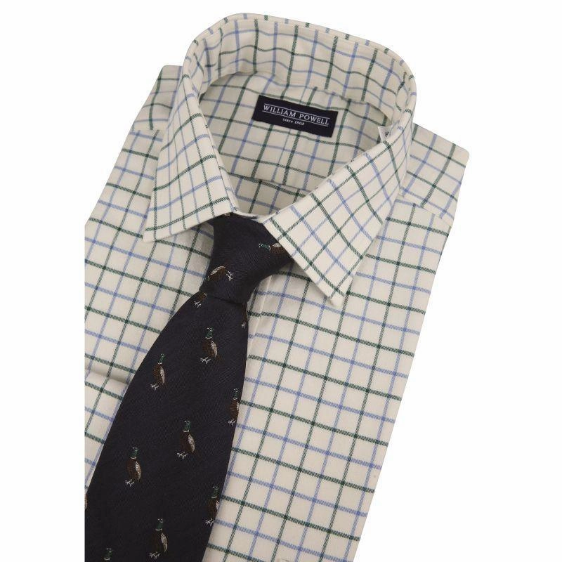William Powell Cotton Tattersall Mens Shooting Shirt - Blue / Green Hot Sale Alert Online Exclusive Offer