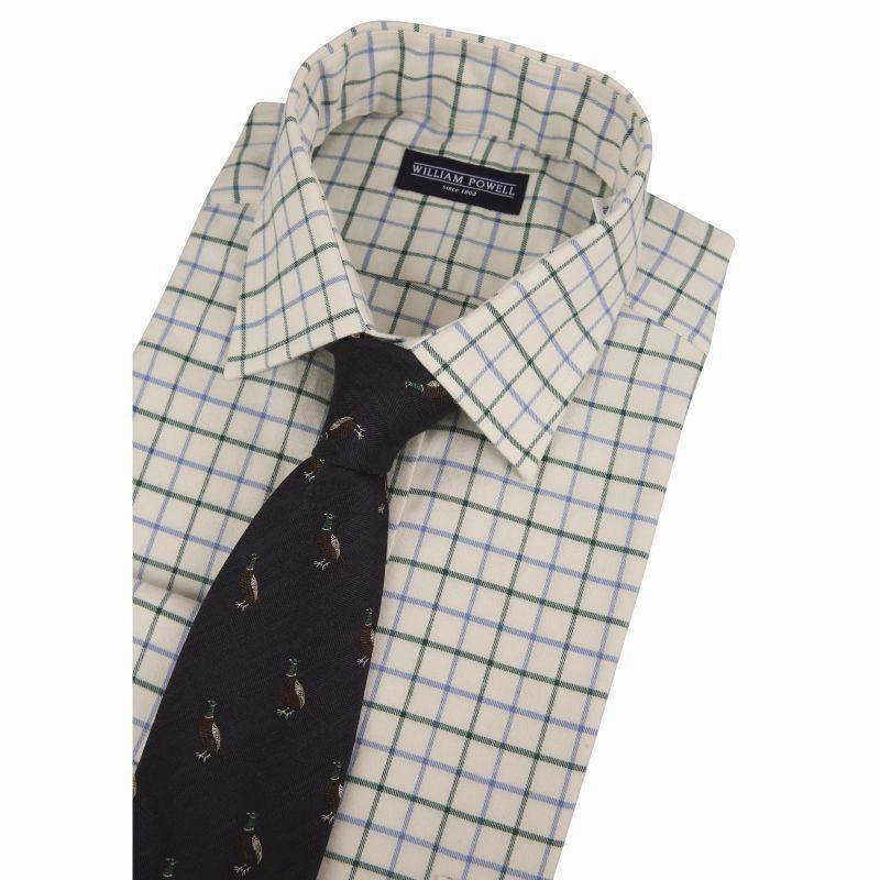 William Powell Cotton Tattersall Mens Shooting Shirt - Blue / Green Save Big Online