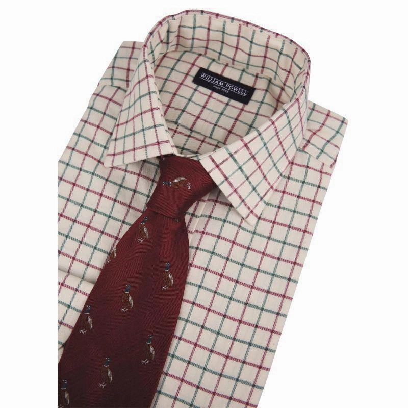 William Powell Cotton Tattersall Mens Shooting Shirt - Red/ Green Instant Discount Big Sale Today