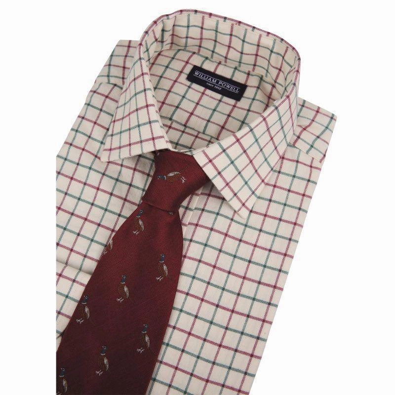 Hot Sale Frenzy William Powell Cotton Tattersall Mens Shooting Shirt - Red/ Green
