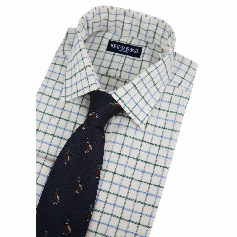 William Powell Country Check Regular Fit Mens Shirt - Blue/Green Clearance Savings Now Todays Trending Deals