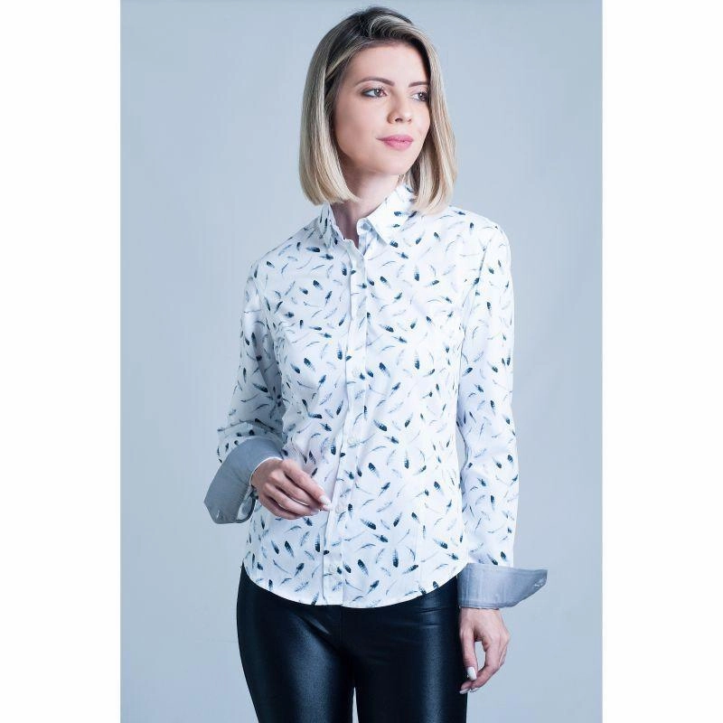 Todays Trending Deals Flash Offer Today William Powell Ladies Feathers Shirt - White
