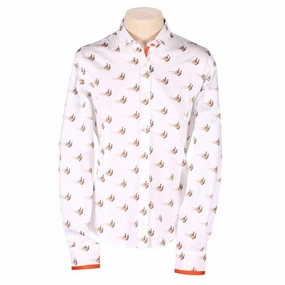 William Powell Ladies Pheasants Shirt - White Dont Miss This Steal Steal Todays Offer