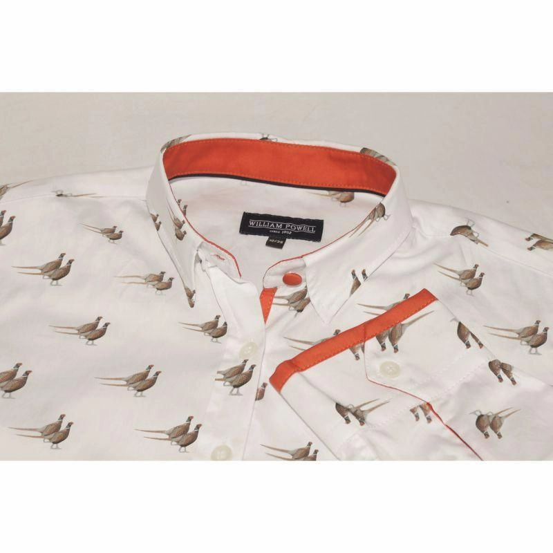 Daily Hot Deal William Powell Ladies Pheasants Shirt - White