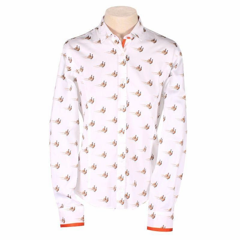 William Powell Ladies Pheasants Shirt - White Dont Miss This Steal Steal Todays Offer