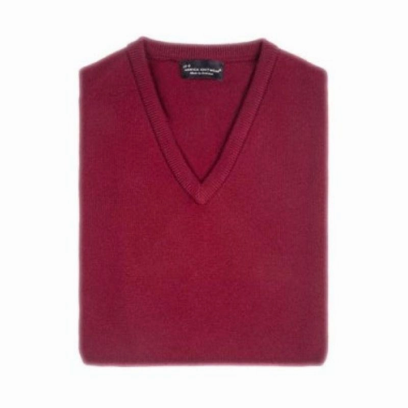 Trending Savings Now William Powell Lambswool Sleeveless V Neck Slipover - Bordeaux