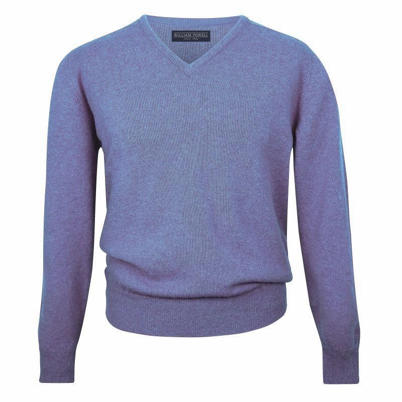 William Powell Leven Mens Lambswool V Neck Jumper - Clyde Hot Deals Today