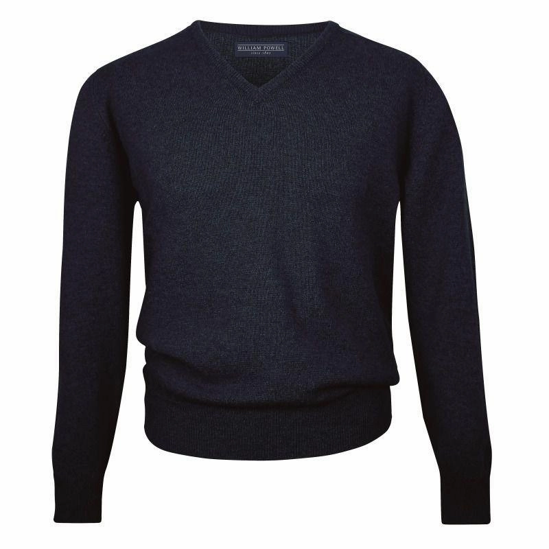 Shop Grab Offer Hot Pick Online William Powell Leven Mens Lambswool V Neck Jumper - Navy