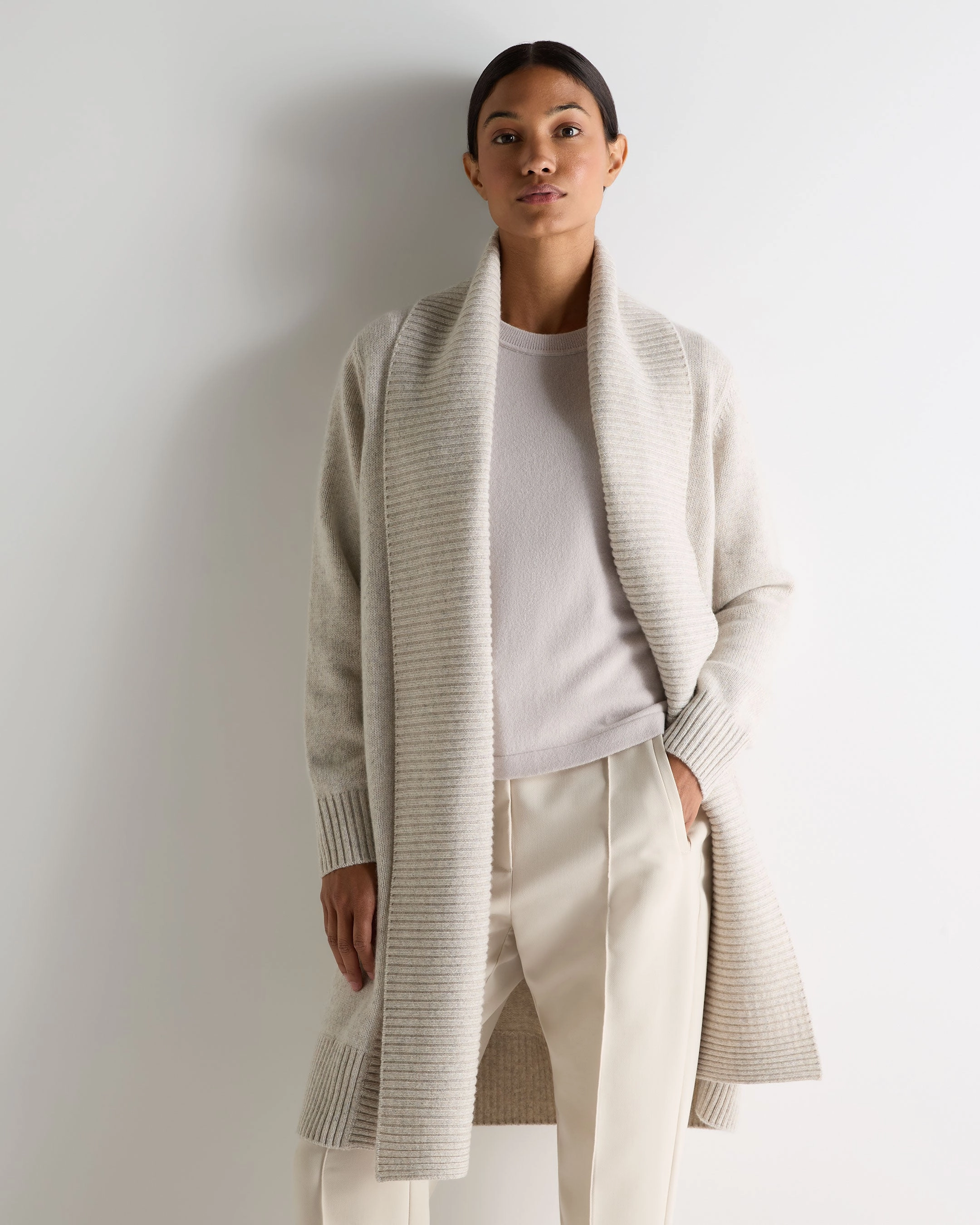 Special Occasion Discount Women'S Abbey Cashmere Cardigan Ash Grey Marl