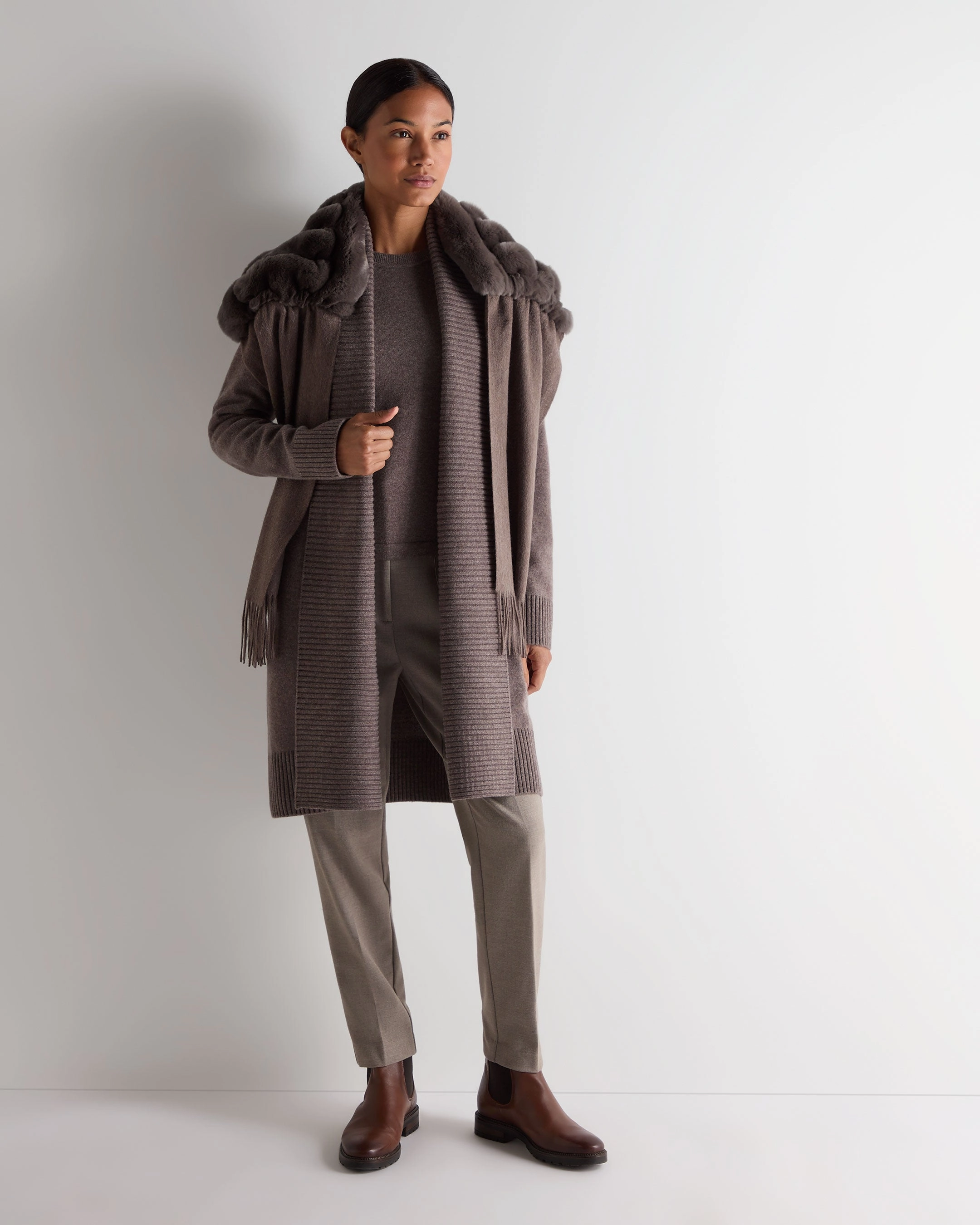 Hot Picks Today Women'S Abbey Cashmere Cardigan Otter Brown