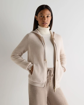 Women'S Ada Ribbed Cashmere Hoodie Ecru White Trending Offer Today Flash Sale Alert