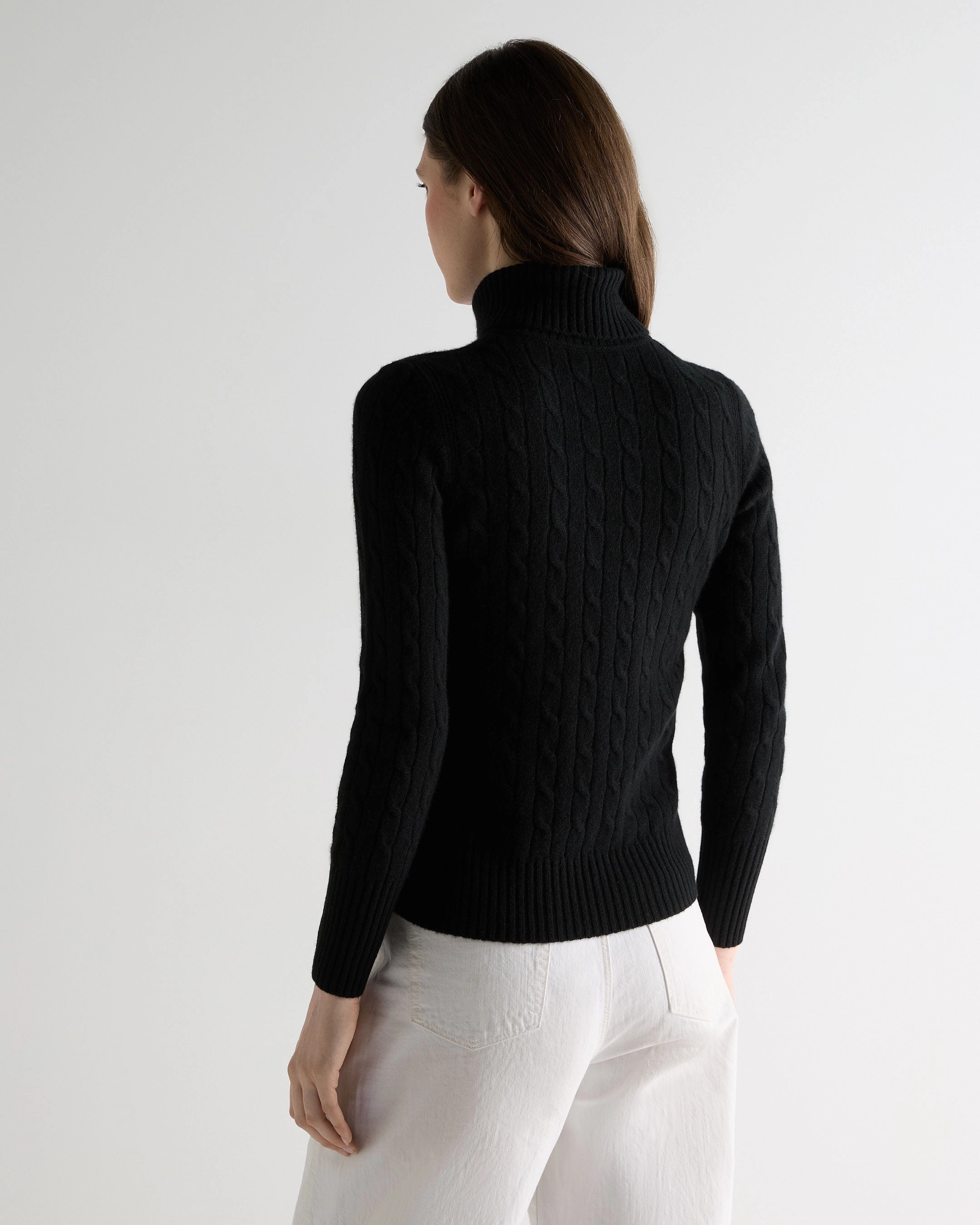 Steal Todays Offer Women'S Adelyn Cable Roll Cashmere Jumper Black